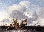 Ludolf Bakhuizen Ships on the Zuiderzee before the Fort of Naarden oil painting artist